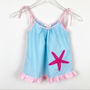 Rosalina Collection | Little Girls' Tie Shoulder Applique Beach Sundress